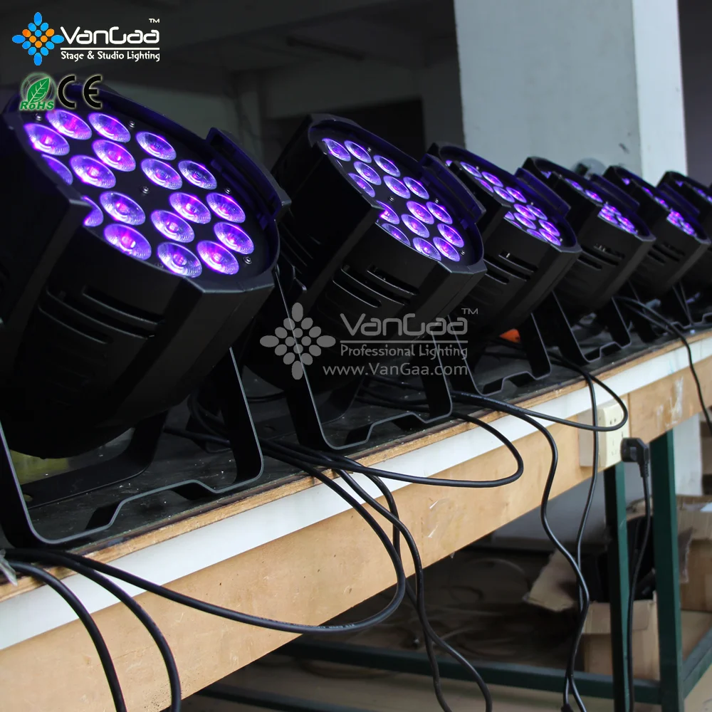 VanGaa Popular 18pcs 15W RGBWAUV 6-in-1 Indoor 18 18w led par light