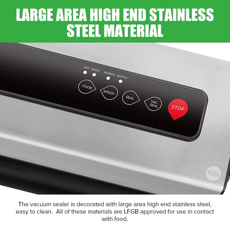 Dual Power Stainless Steel Food Saver Sous Vide Food Vacuum Sealer Outdoor Optimum Equipment
