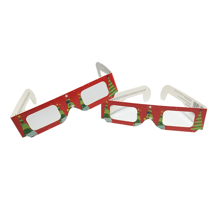 Wholesale Logo Printing Cardboard Diffraction Glasses Love Heart Firework 3D Glasses