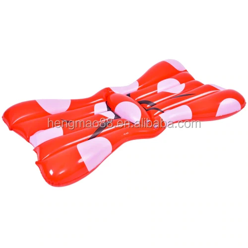 red and white Jumbo inflatable bowknot pool float