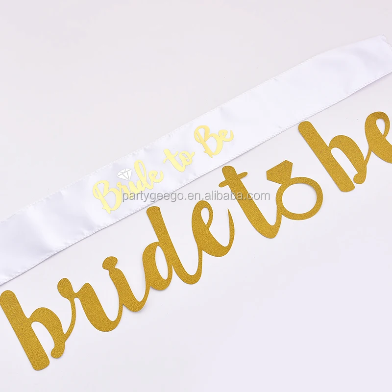 Золотые блестящие украшения для девичника, подарки для девичника, пояс для невесты, Золотая вуаль, Золотой блестящий баннер