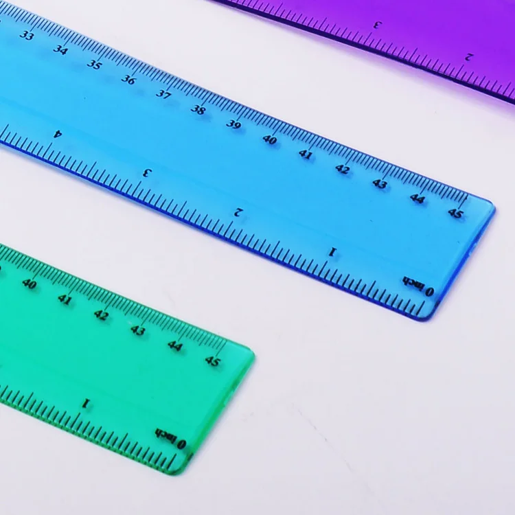 factory direct 18 inch 45cm clear pvc soft plastic ruler flexible
