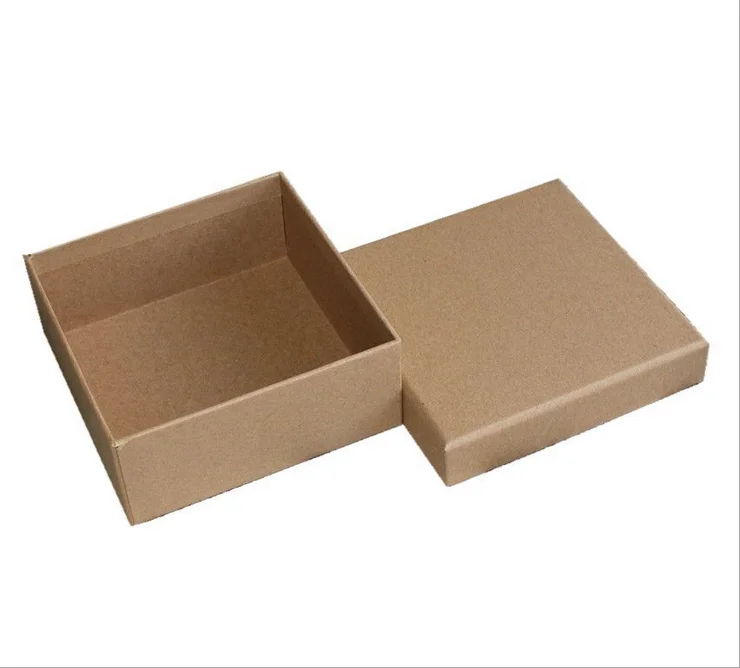 Wholesale Luxury Custom Logo Brown Kraft 2 piece rigid 1200gsm cardboard Paper Jewelry gift packaging Box with separate lid