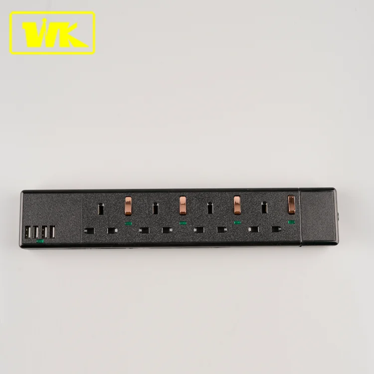 
 WK 13A 4-полосная удлинитель с 2 USB порта индивидуально Switched Защита от всплесков напряжения с неоновым звездным свечением  
