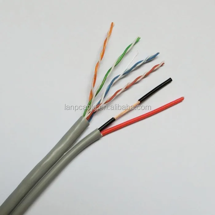 4 Twisted Pairs LAN Cable UTP Cat5e with Power Wires for Security Camera System