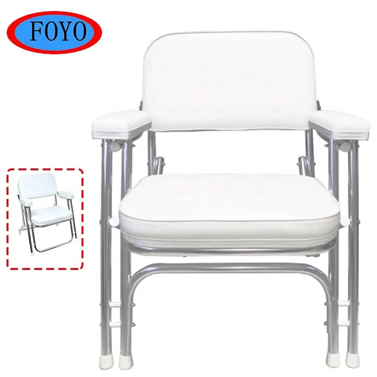 China marine supplier white 304 stainless steel or aluminum boat folding chair for sale