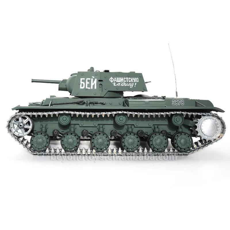 Radio Remote Control 1:16 Scale 2.4Ghz KV-1 Soviet Heavy Tank RC Battle Tank with Smoke & Sound (Metal Gear & tracks)