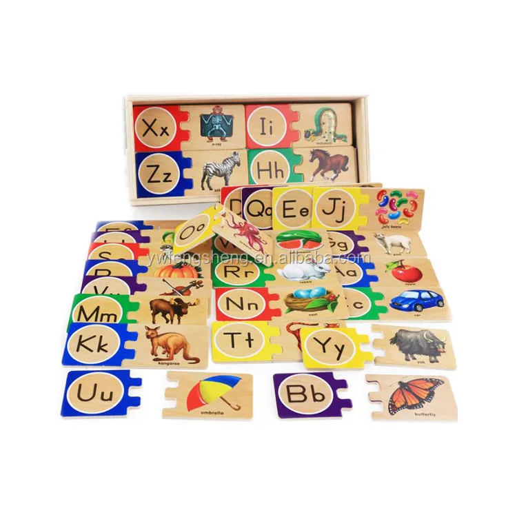 Самокорректирующийся деревянный пазл с буквами алфавита