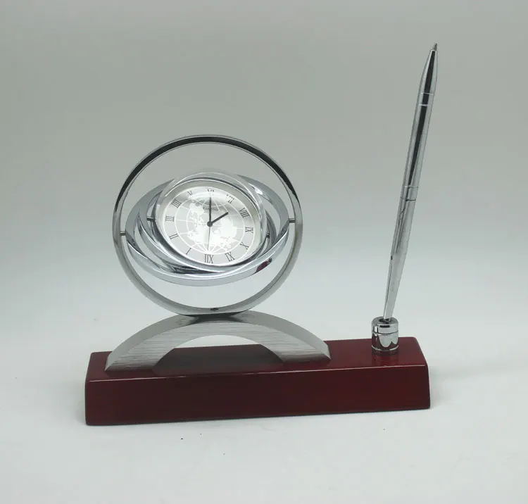Vintage  Rotary World Clock with Brass Pen