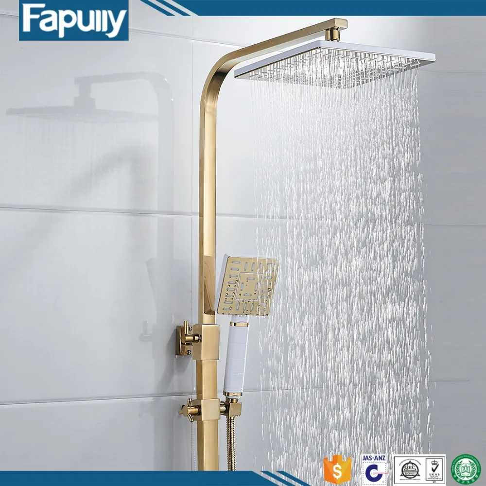 Fapully Brass Shower Body Valve Concealed Gold Bath Mixer Shower Faucet