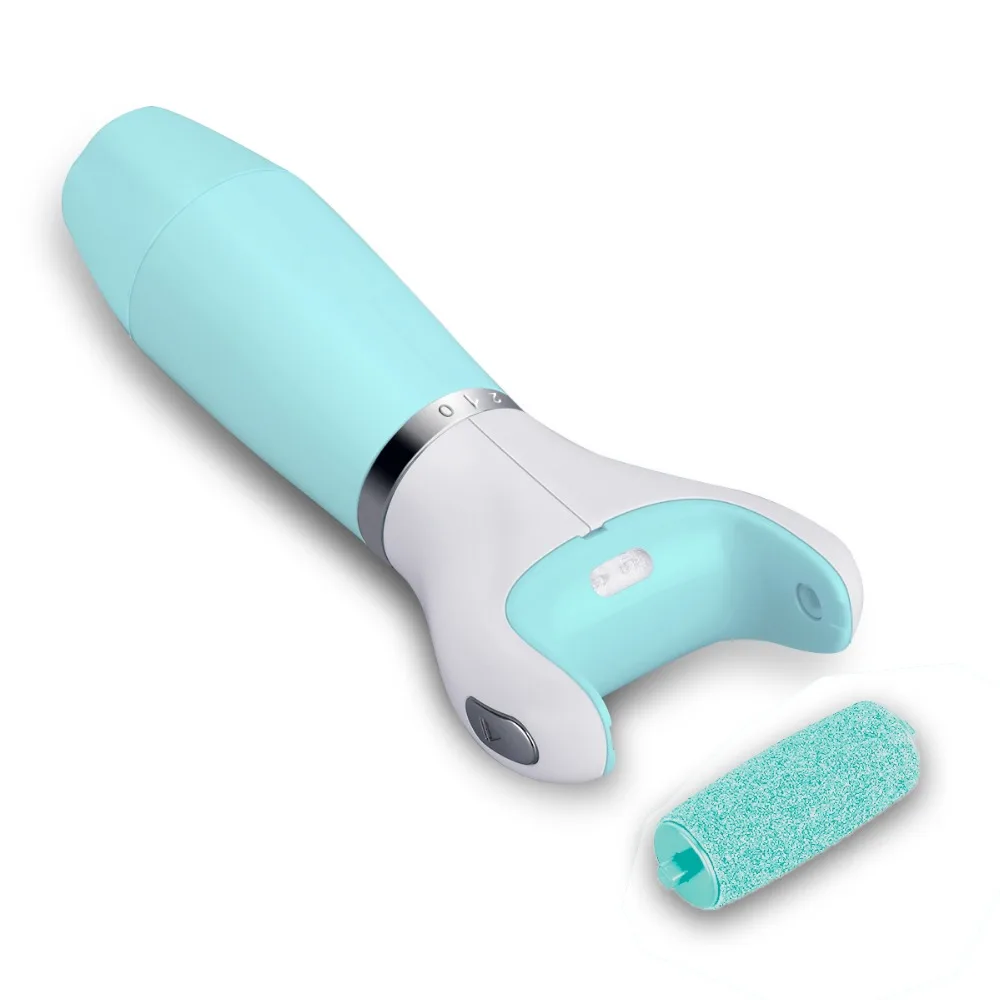 LED Therapy Electronic Manicure Pedicure Kit Rechargeable Foot File With 3 Detachable Roller Heads Callus Removing