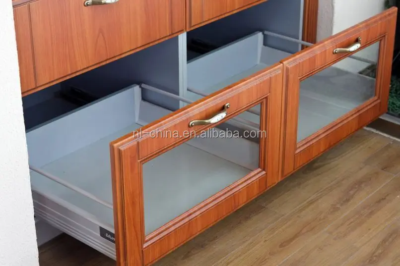 white oak wood grain melamiend chipboard / PVC thermofoil faced MDF kitchen cabinet design kitchen cabinet skins