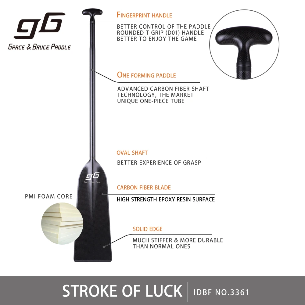 Сертифицированное весло IDBF для лодки-дракона фиксированной длины, весло из углеродного волокна для лодки-дракона