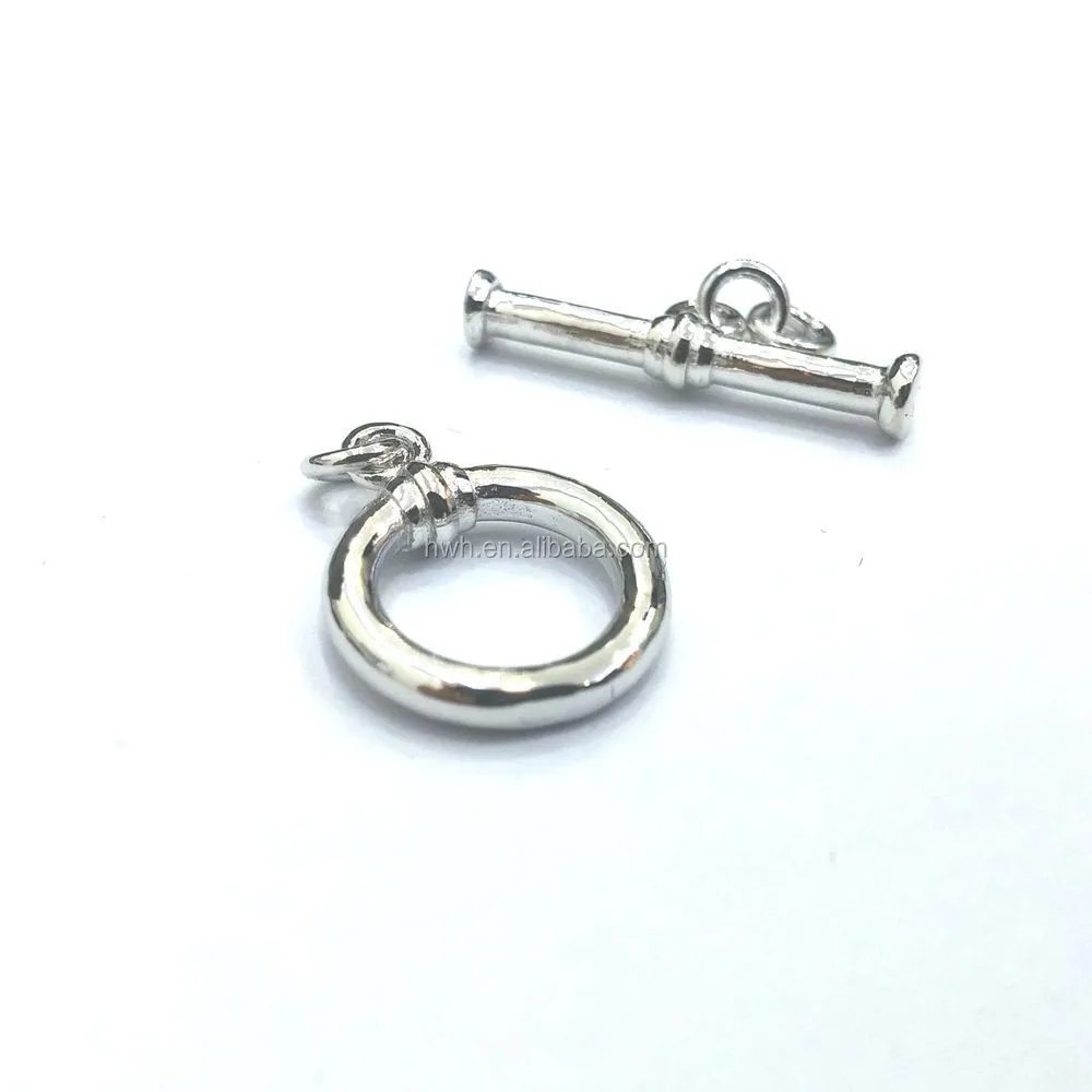 H1627 Silver 925 Jewelry Plain Loop&Stick Bracelet Lock