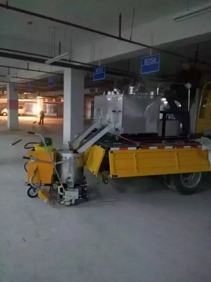 LXD500 hydraulic double cylinder thermoplastic preheater applied for underground parking lot
