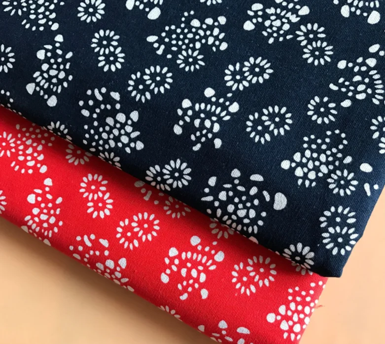 Flower Printed  Linen Fabric Vintage Style Textiles For DIY Curtains, Sofa, Cushion, Pillow