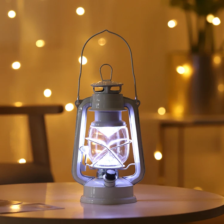 battery outdoor LED christmas iron night light kerosene lamp for decoration