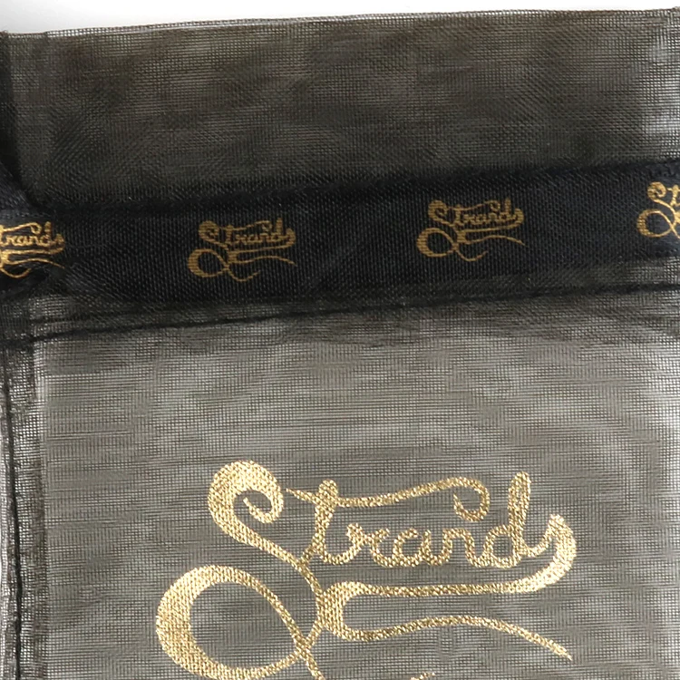 
Hot sale personalized printed organza pouch bags, organza bags with logo ribbon 
