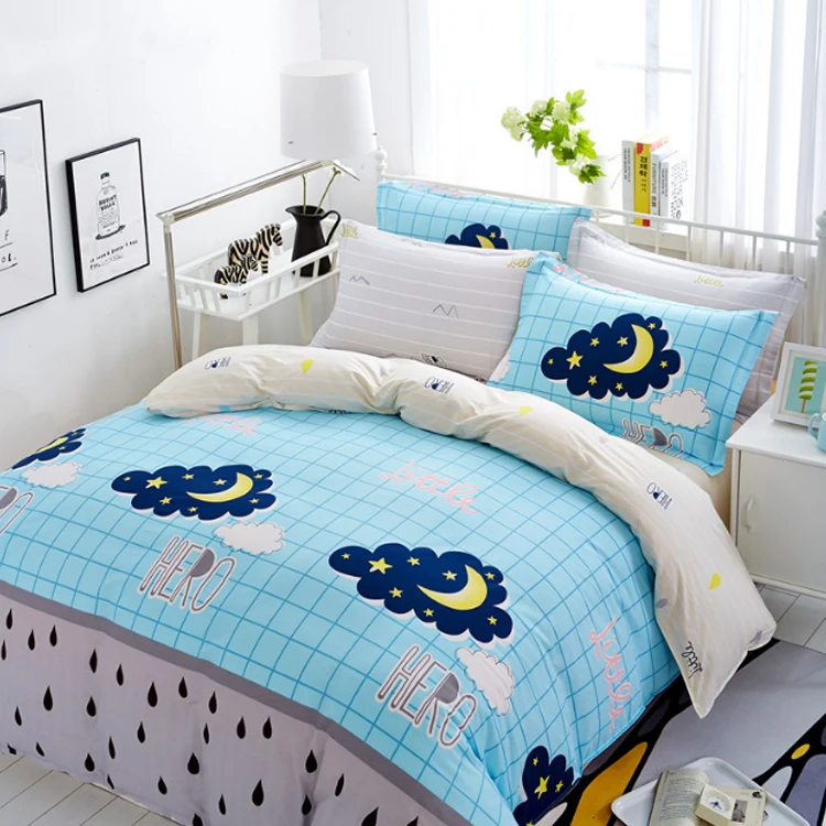 100% Cotton  Home Four Pieces Super Soft Pink Duvet Cover Set