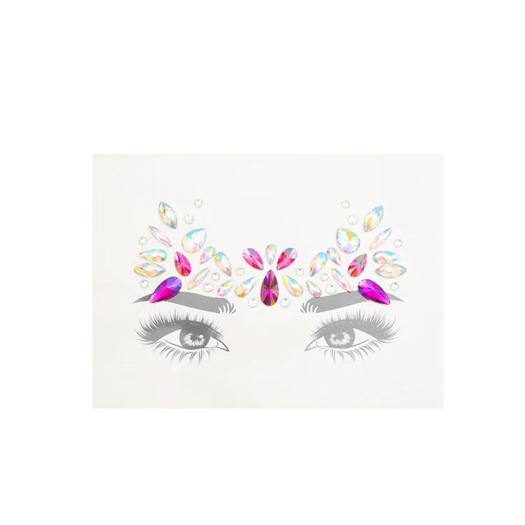 Wholesale Custom Face Rhinestone Eye Body Gem Jewel Art Crystal Eye Stickers