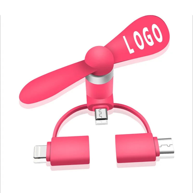 Micro USB Type C and IOS Fan 3 in 1 Phone Fan with custom logo
