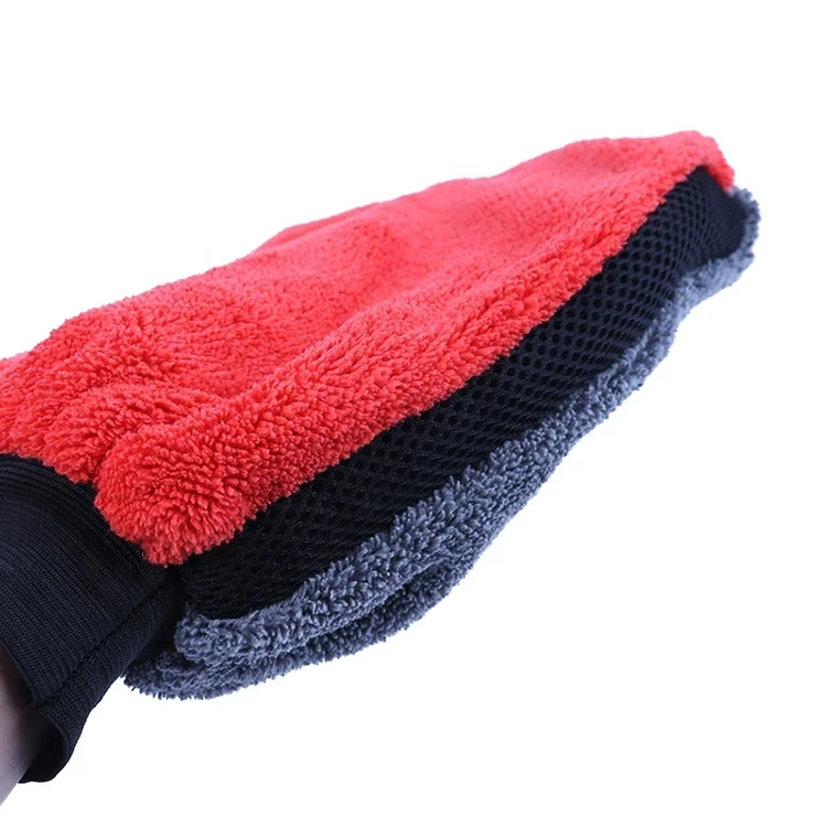 M4 Coral Velvet double color  car wash  Gloves
