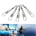 100pcs lot Brass Barrel Swivel Line Connector Solid Fishing Rings Interlock Snap Fishhooks Accessories