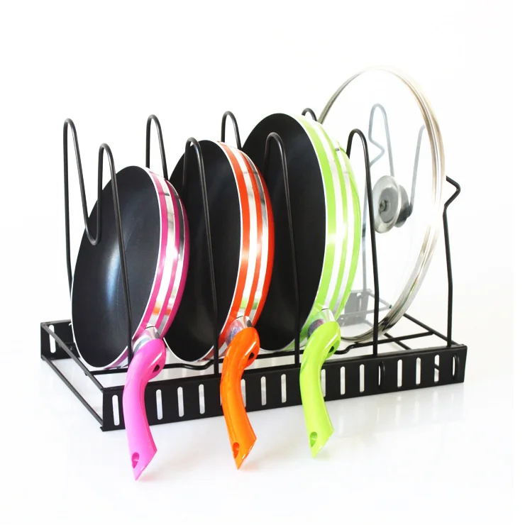 
Cheap Wholesale Durable Kitchen Storage Tools Fry Pan Rack and Lid Storage Rack 