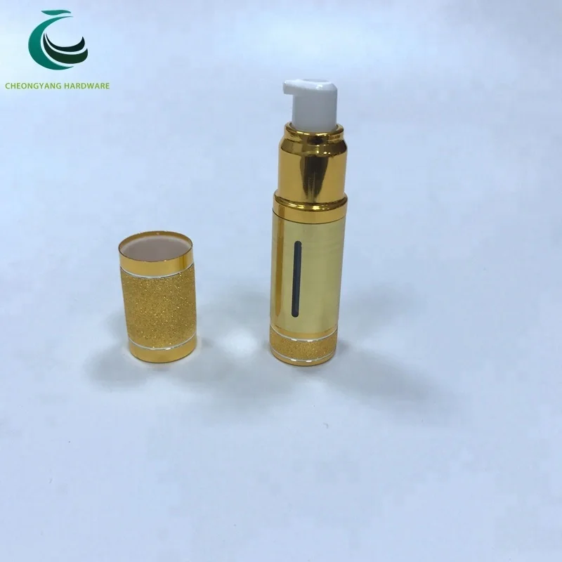 
30ml matte gold airless aluminum plastic pump spray bottles 