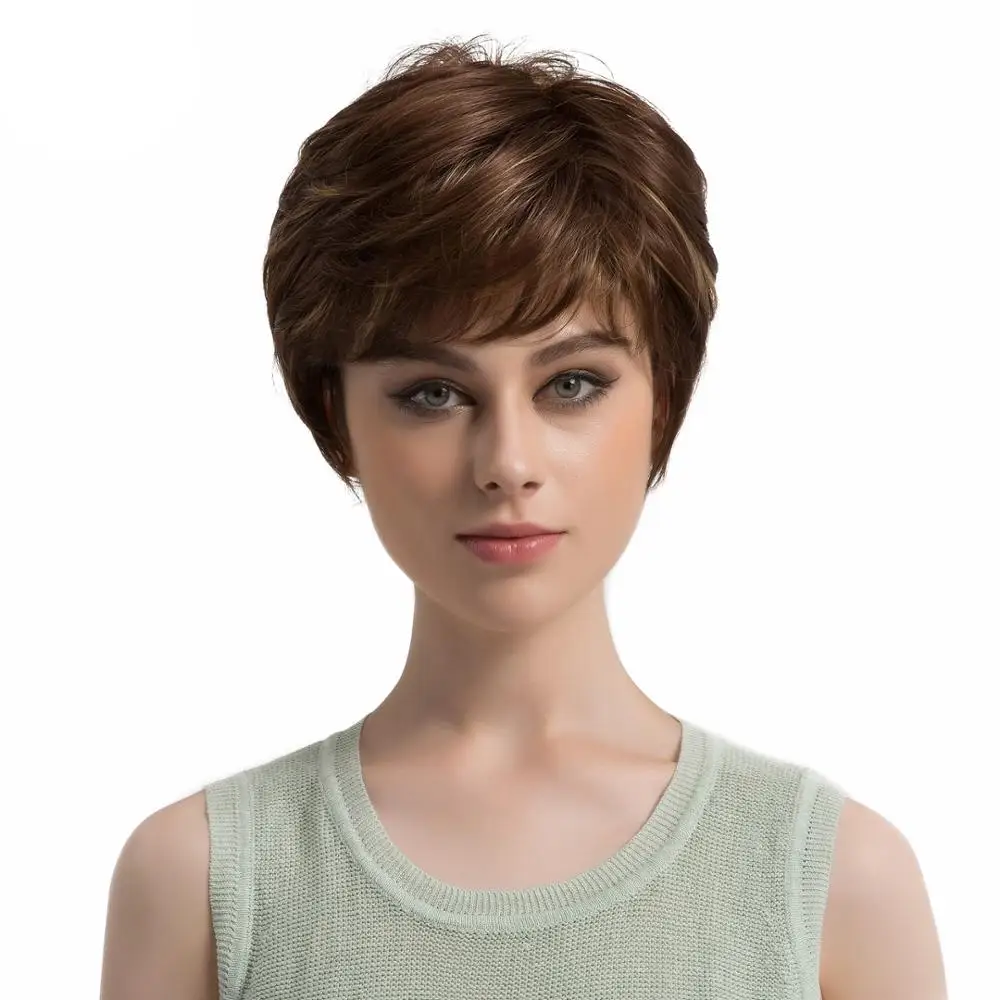 BVR Mixed Color Short Hair Short Ladies Synthetic Wig
