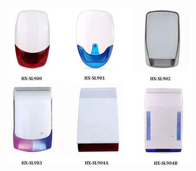 Three color optional 120db wired outdoor siren with flash light loud sound security alarm system