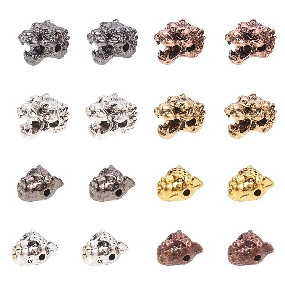 Alloy Lion Head Beads Connector Charm Beads for Bracelet Necklace Earrings Jewelry Making Crafts