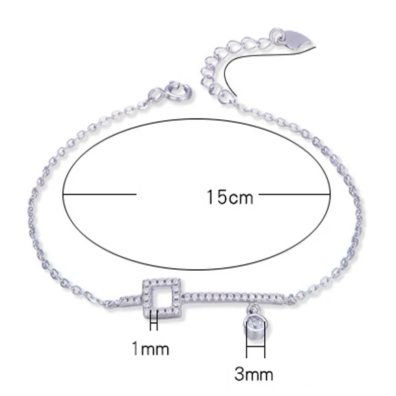 Shiny Key Styling 925 Sterling Silver Anniversary Bracelet for Woman YJ00601