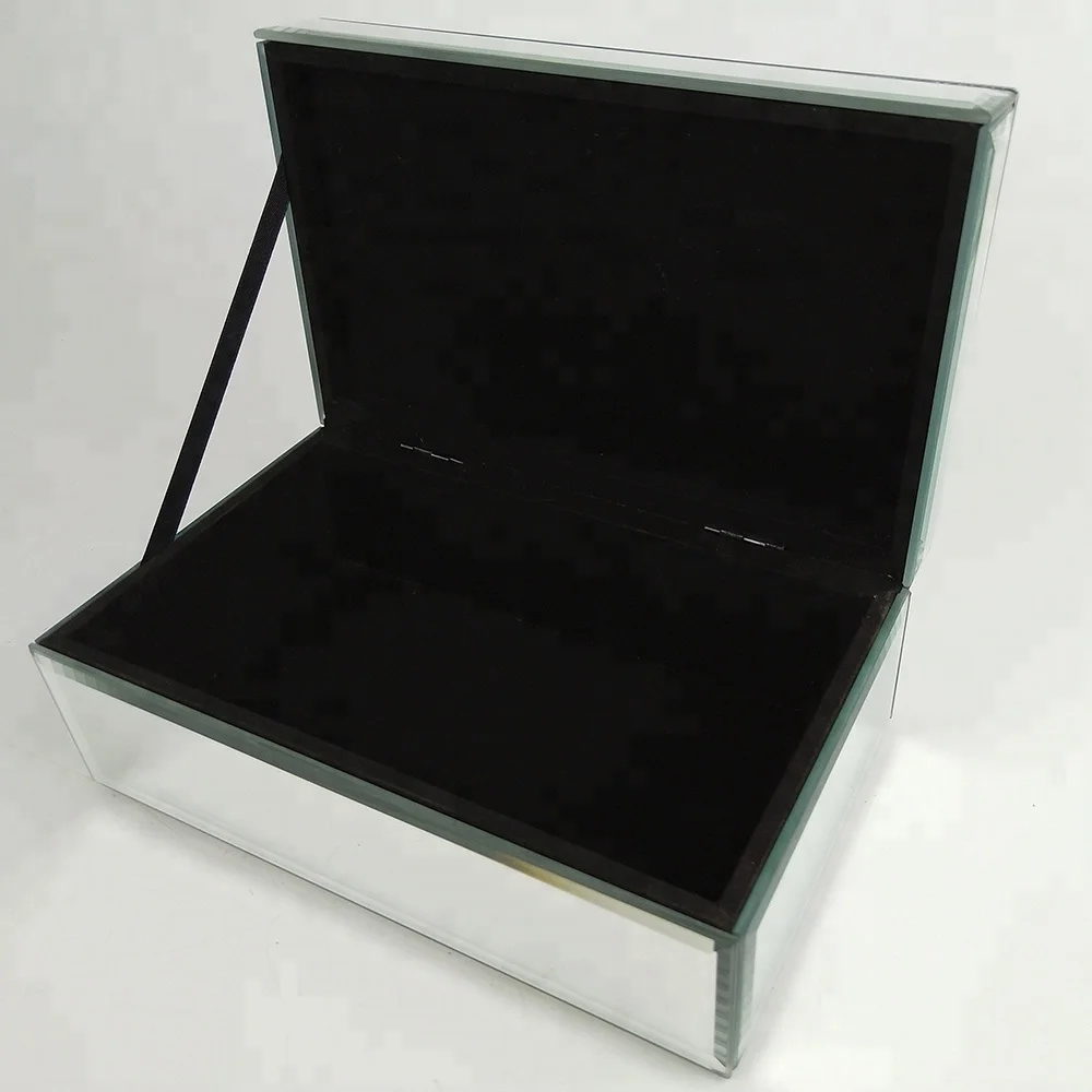 Factory wholesale glass mirror rhinestone Jewellery Boxes