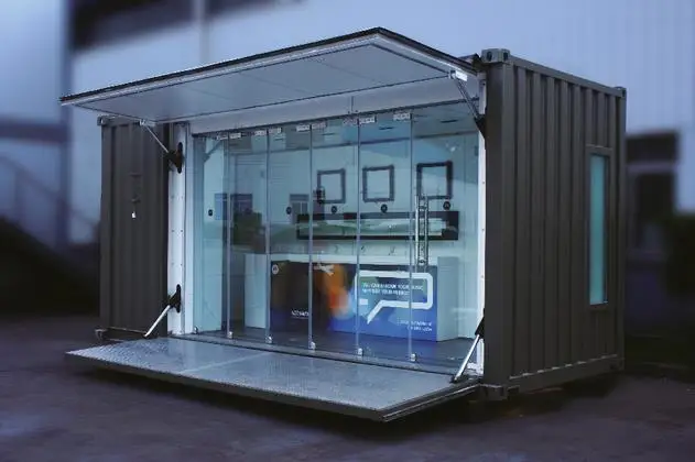 Простая установка контейнера дом для популярного магазина