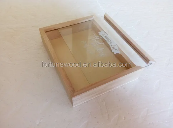 Wood Box with Acrylic Slide Top Lid Custom Size