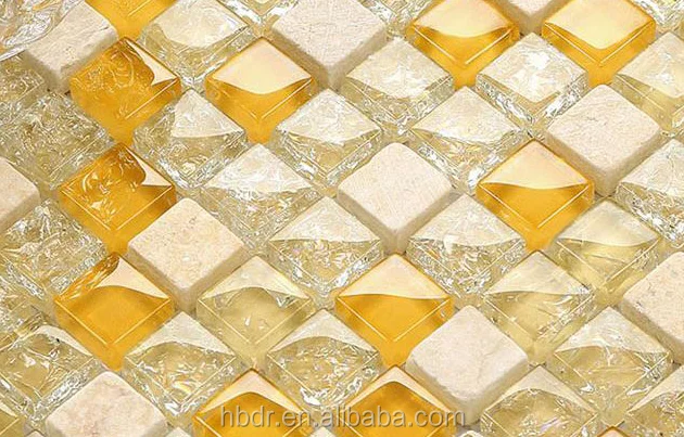 Factory best price Plating golden Europe style Premium glass mosaic patterns