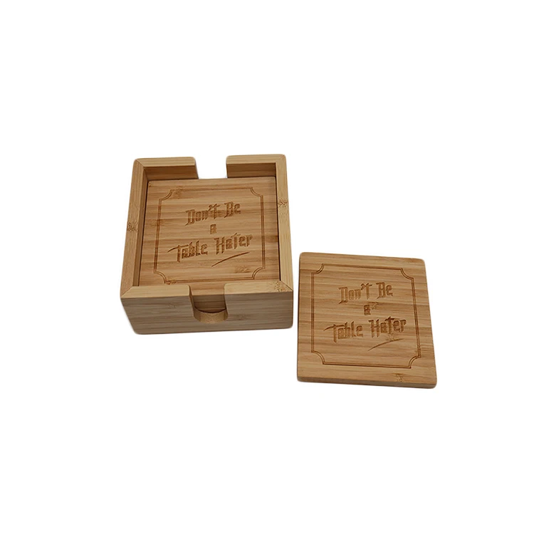Modern design table placemat square bamboo wooden coaster