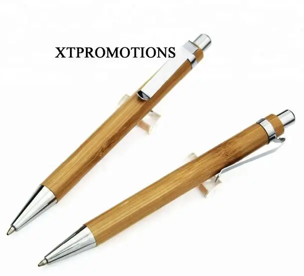 Custom logo printed Clip bamboo pen