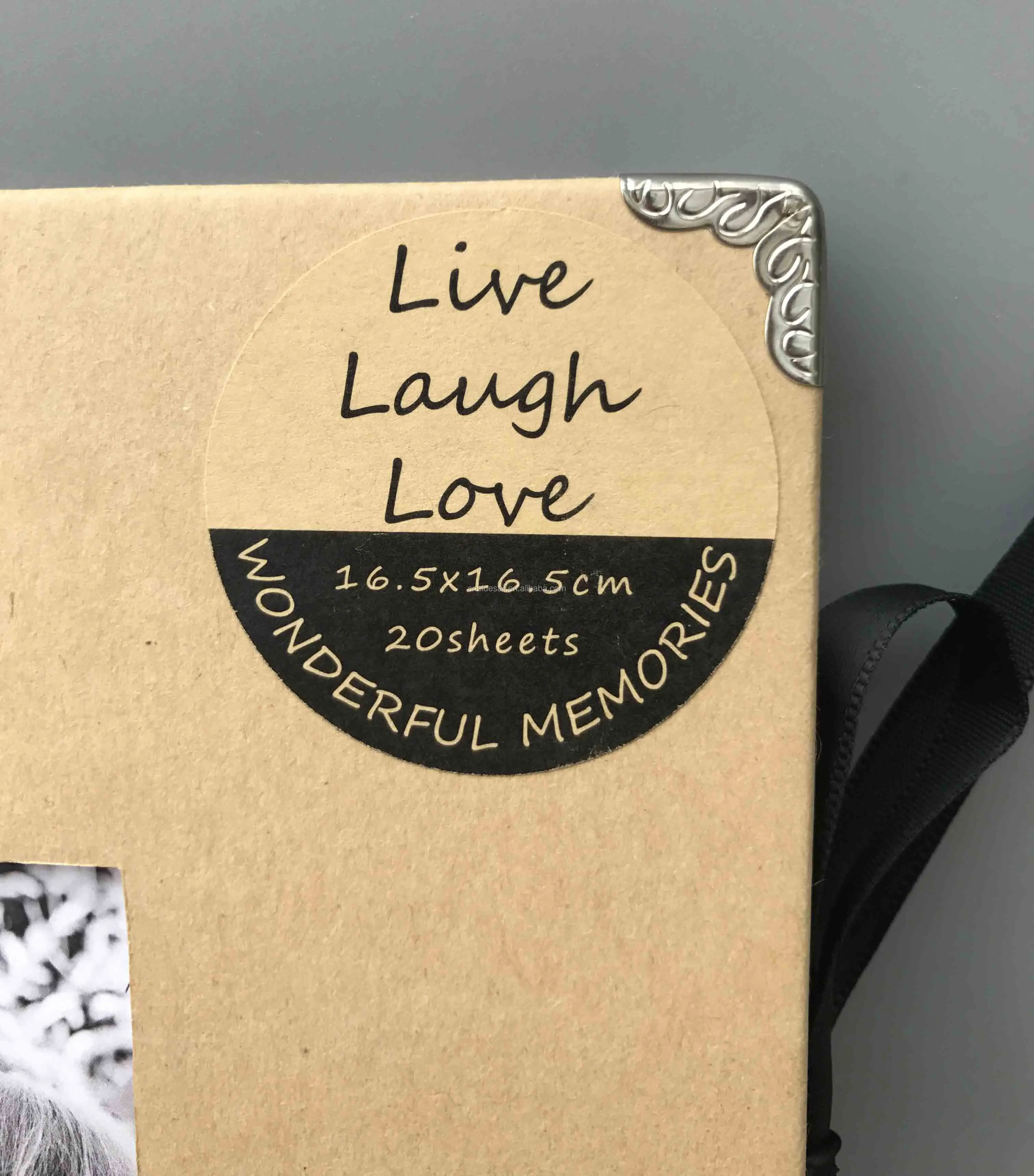 Mini scrapbook, 16.5x16.5cm 20 sheets photo album, Kraft paper DIY photo album