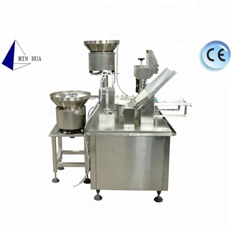 vial liquid filling and  sealing machine with two nozzle for 1-2ml