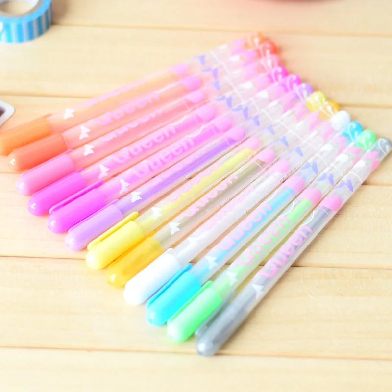 Wholesale pastel gel pens black paper milky white color gel pen for drawing