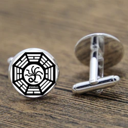 lost dharma sign Cufflinks dharma initiative lost island glass Photo Cabochon Cufflinks