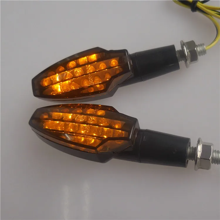 16 LED Motorbike Motorcycle Turn Signal Light Indicator Amber Blinker Flashing Lamp Scooter Cornering Direction Indicators Smoke