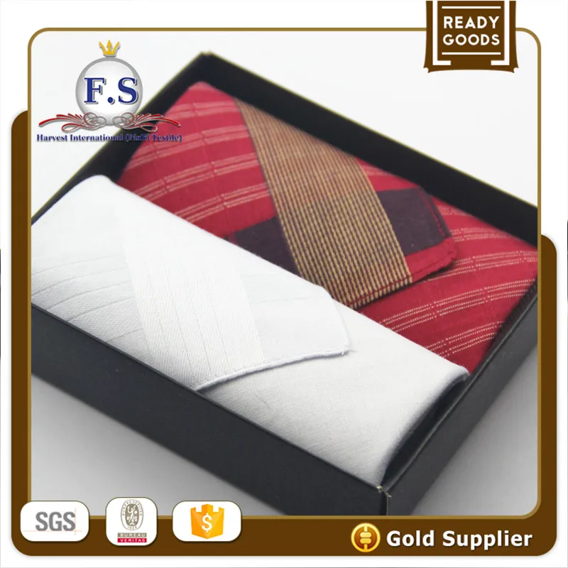 
wholesale men red cotton gift packing handkerchief 