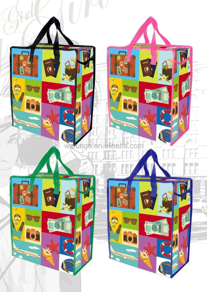 Многоразовая сумка для покупок из полипропилена на молнии большие сумки-тоут