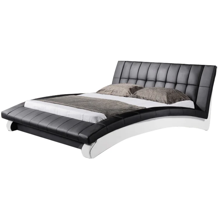 Italian Bedroom Furniture Sets Sale,Luxury Led king size Soft PU Bed Frame