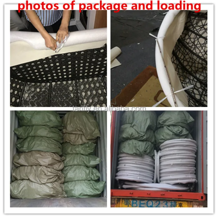 Patio Swing Rattan Egg Shaped Swing Chair Hanging Basket Outdoor