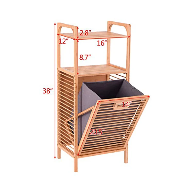 Wooden Stand 2 Tier Laundry Basket