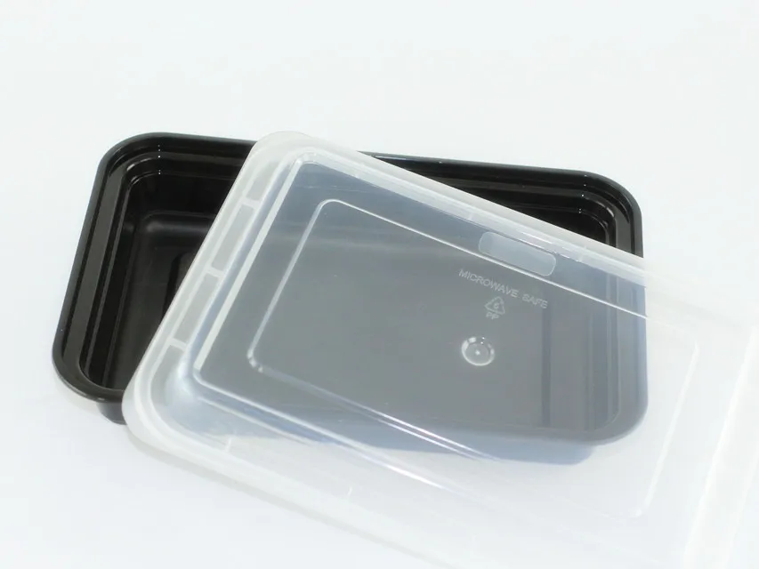 Reusable Rectangular Single Compartment Microwave Safe Bento Lunch Box Plastic Food Container